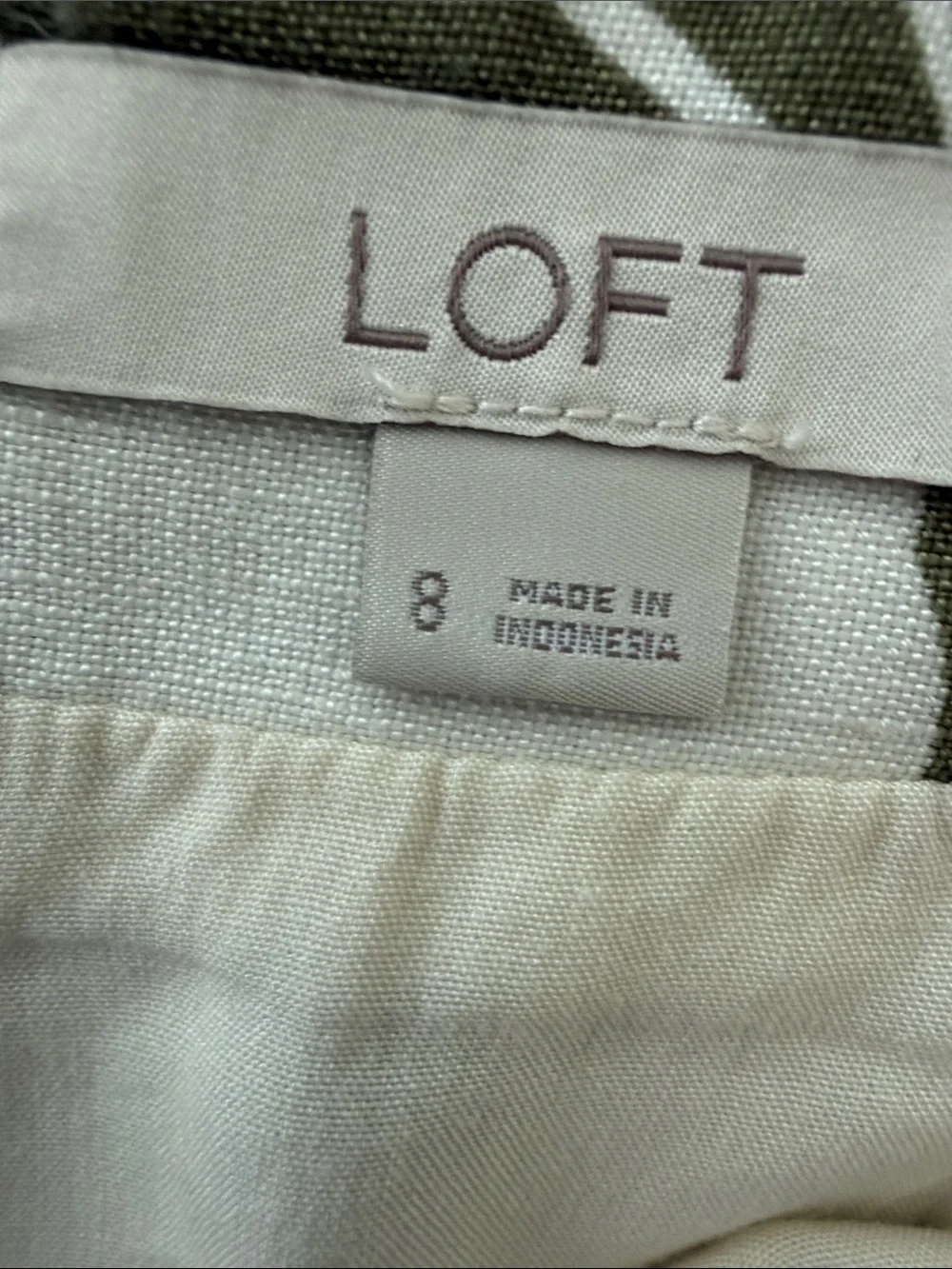 LOFT Olive and White Botanical Tie-Wrap Mini Skirt - Picture 4 of 5